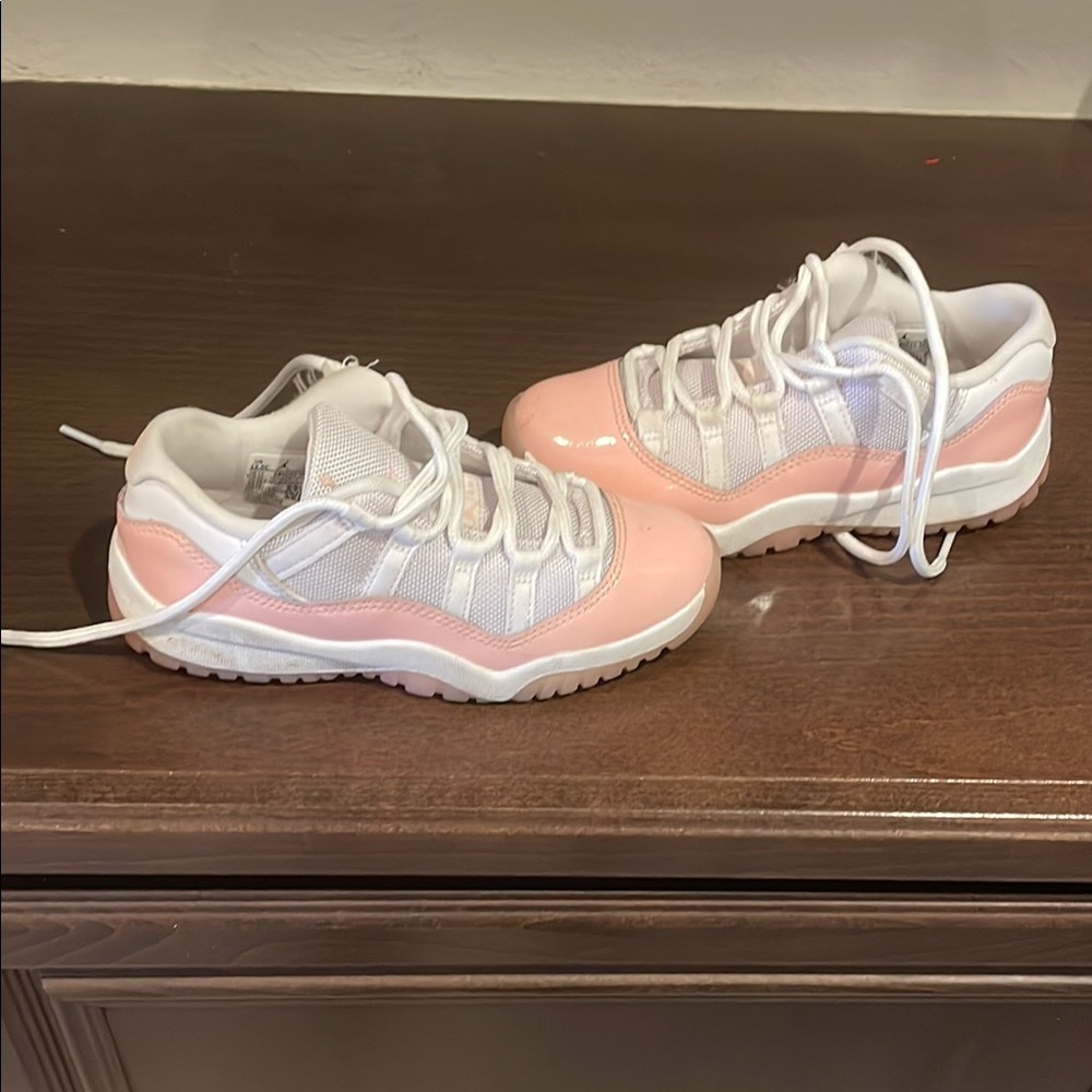 Jordan Pink and White Sneakers Athletic Low-Top